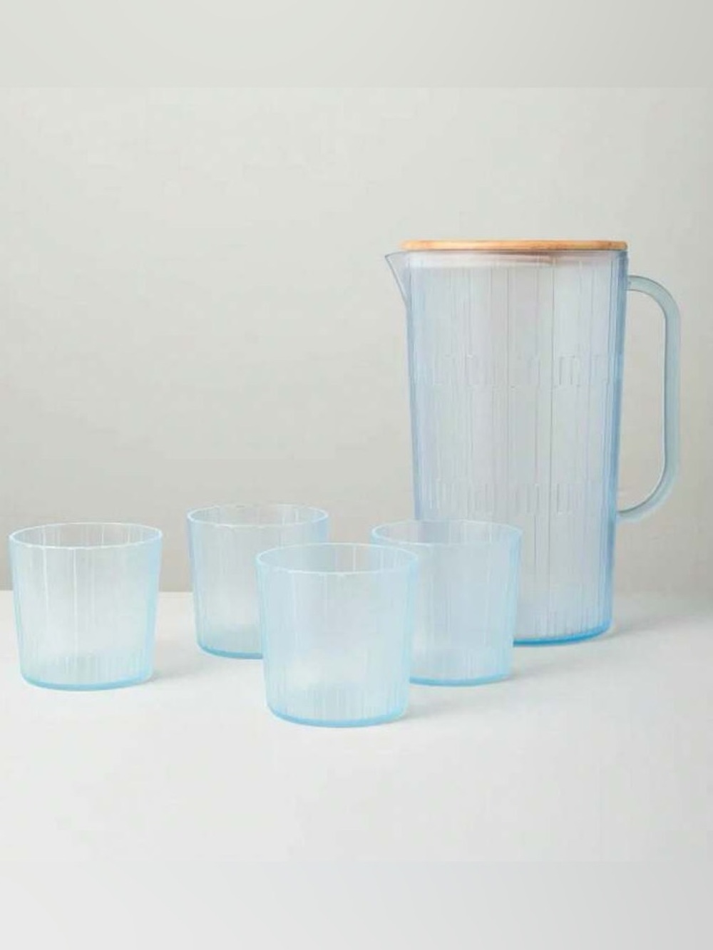 3L Acrylic Beverage Pitcher And Cup Set Blue - Hearth & Hand™ With Magnolia
